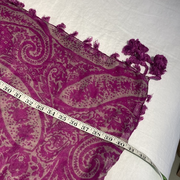 J. crew large pompom square scarf sarong wrap - Picture 11 of 14